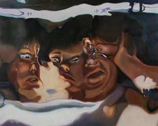 214	Joyce Stillman-Myers Oil on Canvas "My Liar"	"Joyce Stillman-Myers (American b. 1943) oil on canvas ""My Liar."" 46"" x 84"". Signed and titled on the verso in marker, upper left.
"
