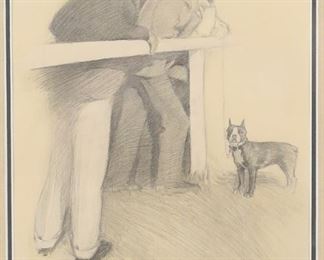        274	Franck Taylor Bowers Pencil & Watercolor on Paper	Franck Taylor Bowers (New York, 1875-1932) pencil and watercolor on paper, Just Before The 2:30 Trot. Signed in pencil and dated 1904, lower center. 13" x 9" (with frame: 21 1/2" x 17 3/4"). Toning to paper.