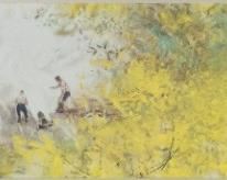        328	Chen Chi Lithograph Landscape	Chen Chi (Chinese / American, 1912-2005) lithograph, landscape. Signed lower right. Stamped lower left. Dated 1957. Sight: 8 1/2" x 37". Frame:15" x 49".