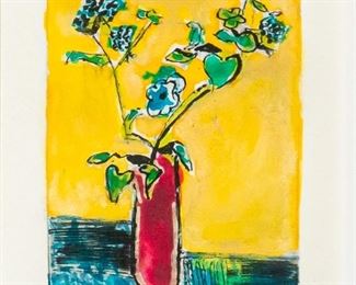        330	Cornelia D Baker Drypoint on Plastic	"Cornelia Baker (American, 1929-2013) Drypoint on plastic ""Shimada Flowers"". Signed in pencil lower center and titled in marker on verso. 
Sight: 4"" x 3"".
Frame: 13 1/4"" x 10 1/4""."