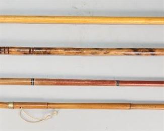        374	4 Canes / Walking Sticks	4 walking sticks / canes. 1 with bone handle, 1 with metal figural duck handle. Tallest: 37 1/2" H. Wear to bottom of canes, bone and duck handles are loose. Bone handle cracked.
