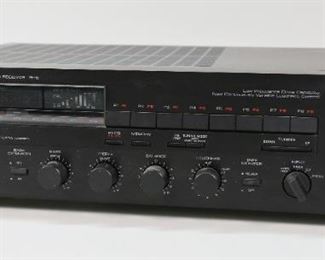        433	Yamaha Natural Sound Stereo Receiver R-5	Yamaha Natural Sound Stereo Receiver R-5. 120 V, 210 W, 60 HZ. Serial number E289706WY on verso. 17 1/4"L x 10" W x 5" H.