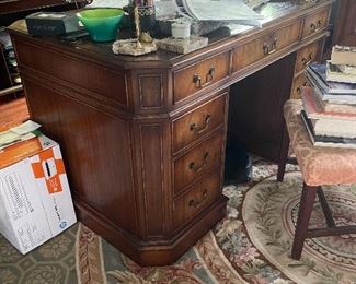 Wonderful English Burled Walnut RARE diminutive Partners Desk!  It is in very good condition for its age and will be a statement piece in any room.  