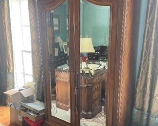 Truly great Armoire in the French style with mirrored doors 
