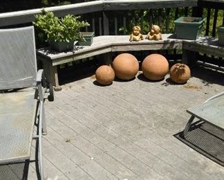 Potted plants, terracotta decorative garden balls