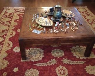 Huge collection of miniatures and Henredon coffee table