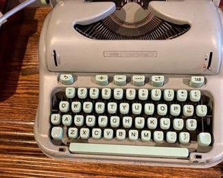 Green Hermes 3000 Mid Century Typewriter
