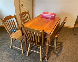Table and four chairs