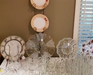 Decorative plates, glassware, egg plates