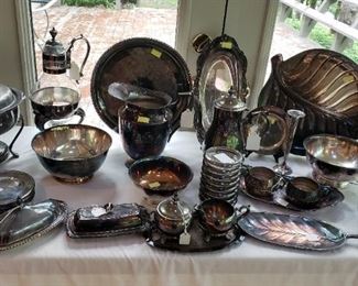Silver plate serving pieces