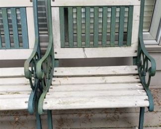 iron/wood park chair