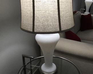 Fluted table lamps - pair available