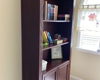 bookcase with private storage below