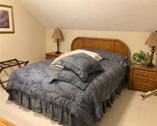 bedframe mattress nightstands and matching dresser   