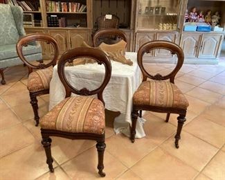 19th century Victorian chairs in great shape these are at a different location call 901-283-0111 if you would like to see these unique chairs. set of 4 for $495