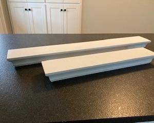 White Wall Hanging Shelves 36 and 24x4.5x2.5
