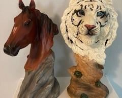 Horse and Tiger Polystone figurines 6.5"
