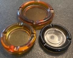 Lot of 3 Vintage Round Ashtrays