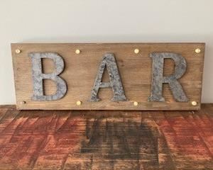 Lighted Bar Sign Battery Operated (needs one bulb) 28x10x1.25