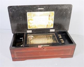 Antique Victorian 8-Tune Swiss Cylinder Music Box