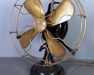 Antique General Electric Table Top Fan, And Adjustable Desk Lamp, Both Power On