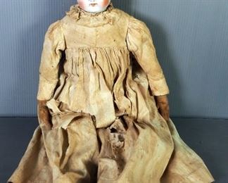 Vintage Wyandotte Toys Pressed Metal Dump Truck And Car, Antique Painted Porcelain Doll, Mickey And Pluto Tin Sign And More