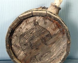 Cast-Iron Rollman Mfg Co Cherry Pitter, Wood Canteen, Rolling Pin, Ladles, Cutting Board And Coin Tray