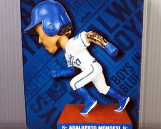 Adalberto Mondesi Bobblehead Doll In Original Box, Royals Car Window Flag And And 2016 World Series Pennant