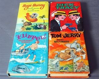 Whitman A Big Little Book Assortment Including Dick Tracy, Bonanza, Flipper, Tarzan & More, Total Qty 7