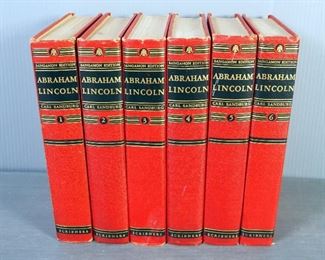 Abraham Lincoln Complete Sangamon Edition Set By Carl Sandburg, Volumes 1-6, Copywright 1937