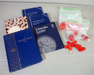 Missouri Sales Tax Tokens And Lincoln Cents Penny Collection Books With Pennies Qty 5