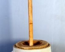 Monmouth Pottery 4 Gallon Butter Crock With Wood Churn