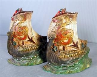 K Of K Vs. K Of C; Knights Of The Clan Vs. Knights Of Columbus Paperback Book And Viking Ship Bookends