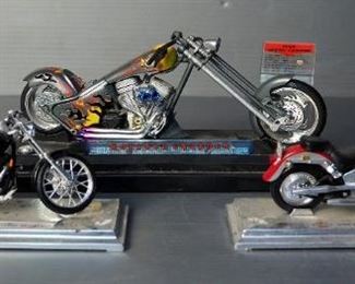 Boley Battery Operated Monster Chopper Model, Maisto 99 Fat Boy And 99 Night Train Harley Davidson Models