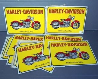Vintage Harley Davidson Metal Signs Qty 16 10" x 14"