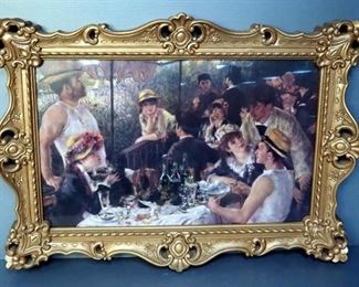 Framed Under Glass Oil Print Of French Cafe 28" x 40.5"