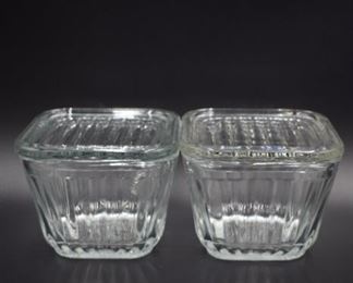 Anchor Hocking Clear Ribbed Glass Refrigerator Food Containers
