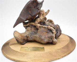 Manny Malhado Owlette on Ancient Perch Sculpture
