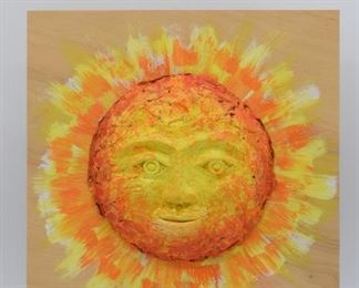 3D Paper Mache Sun Wall Art