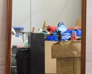 Large Mirror with Wooden Frame