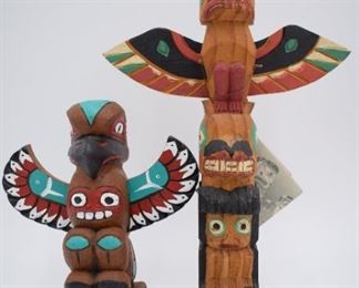 Wood Carved Totem Decorations
