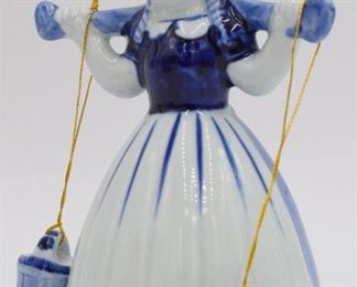Delftsblauw Vintage Dutch Milk Maid Bell
