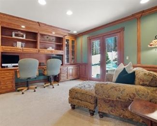 Tapestry chair and ottoman