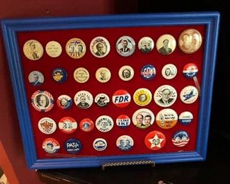Vintage presidential and political campaign buttons
