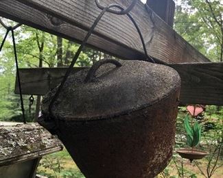 Cast iron lidded pot