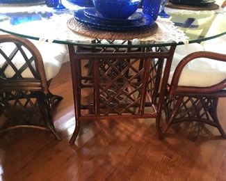 Rattan breakfast table and chairs