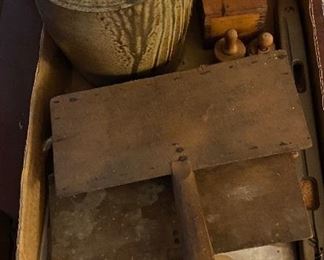 Randolph County Storage Jar, Butter Molds, Primitives