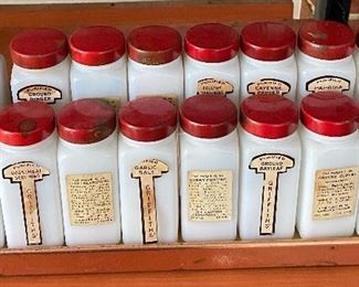 Old Red and White Kitchen Spice Rack