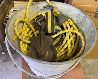 Galvanized Well Bucket and Pulley