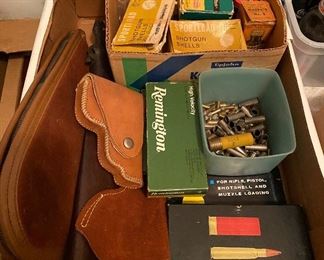 Assorted Ammunition and Holsters